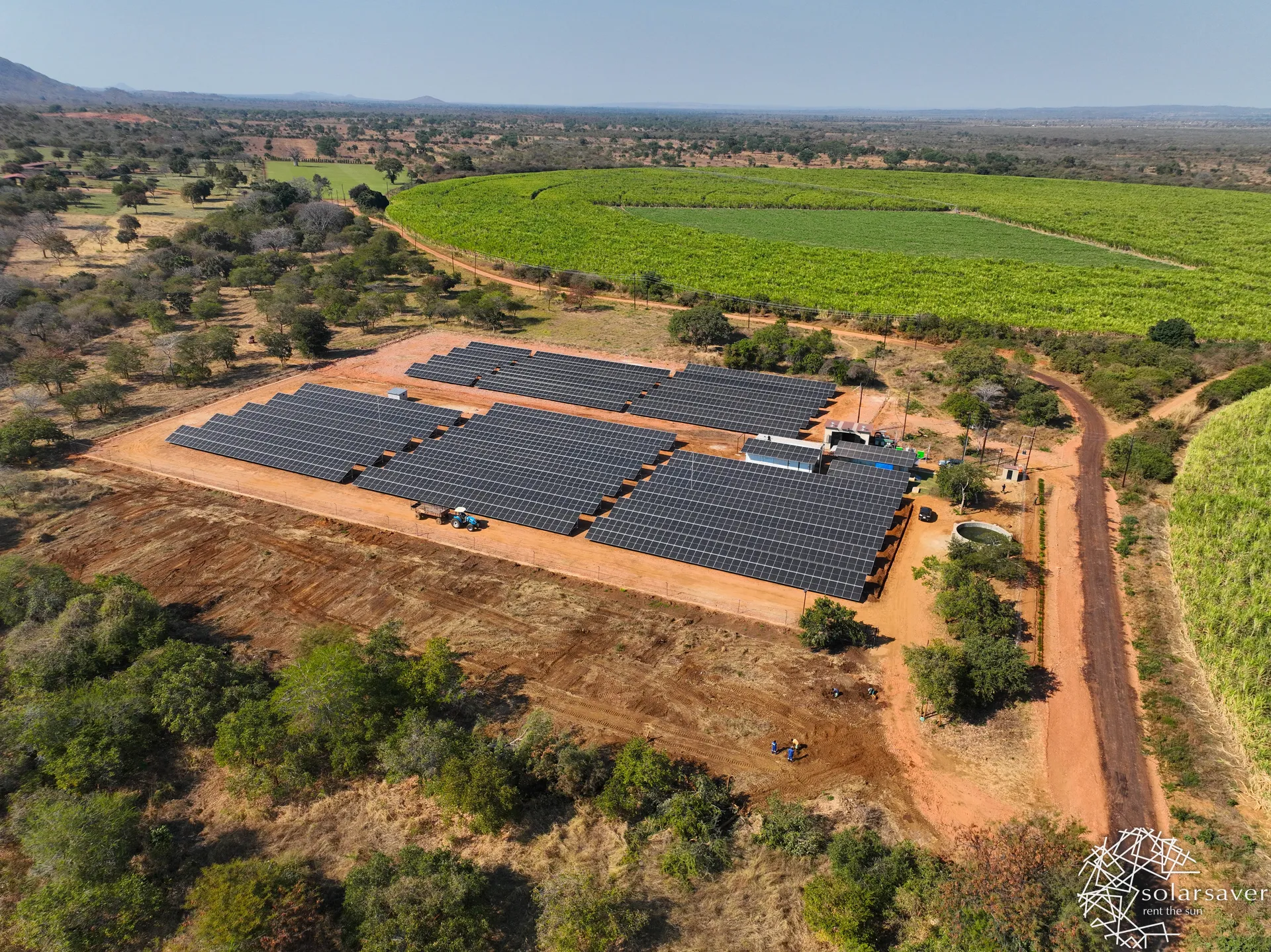 Solar array on an agricultural site at Greenlands, Zambia